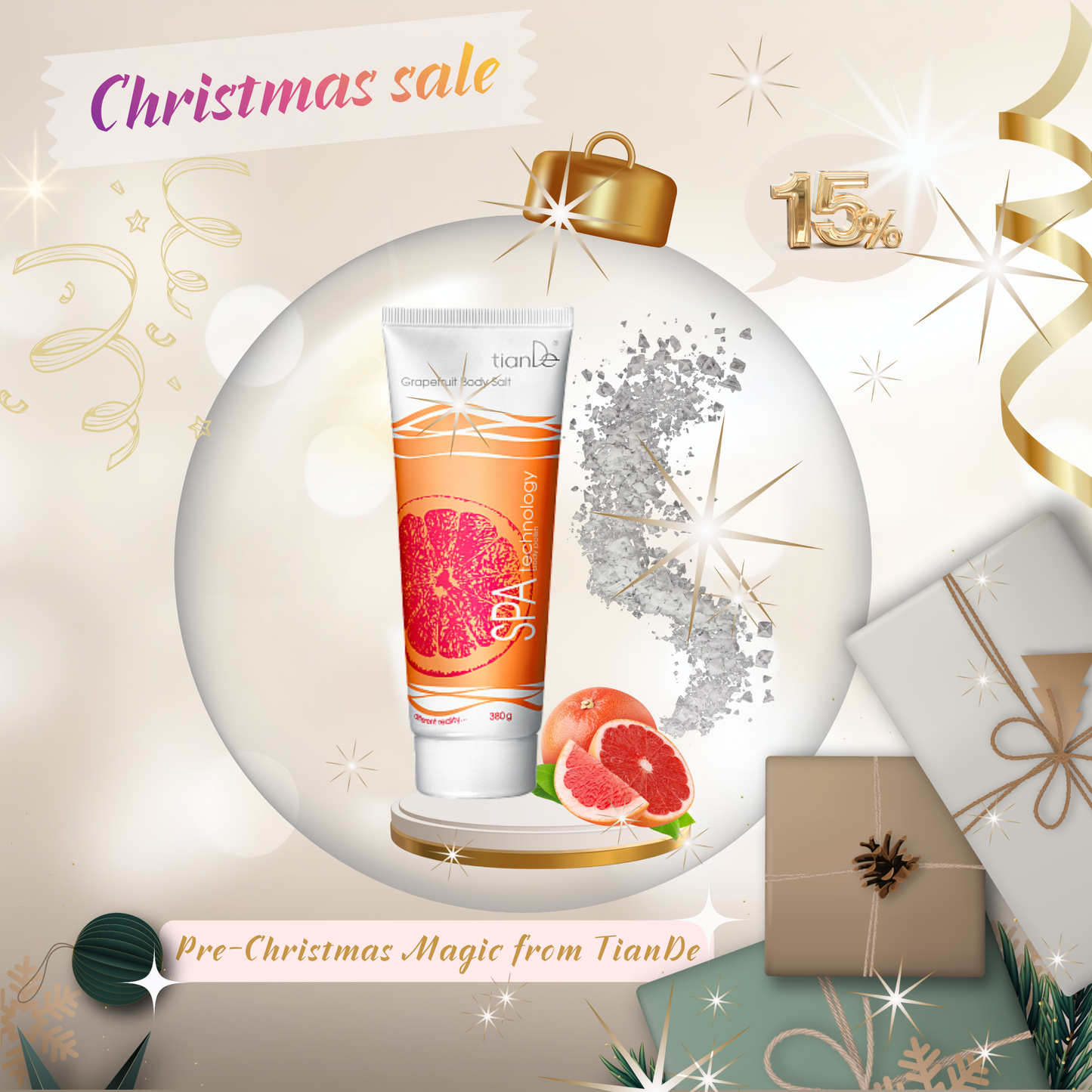 -15% Άλατα για σώμα Γκρέιπφρουτ