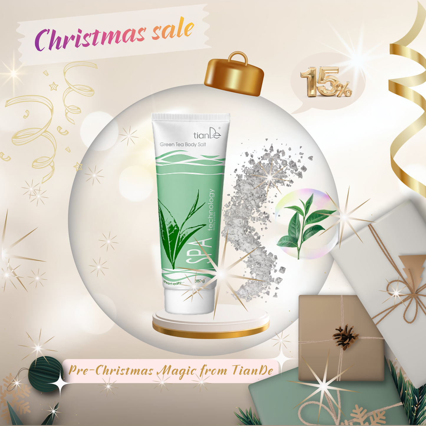 -15% Άλατα για σώμα Πράσινο τσάι