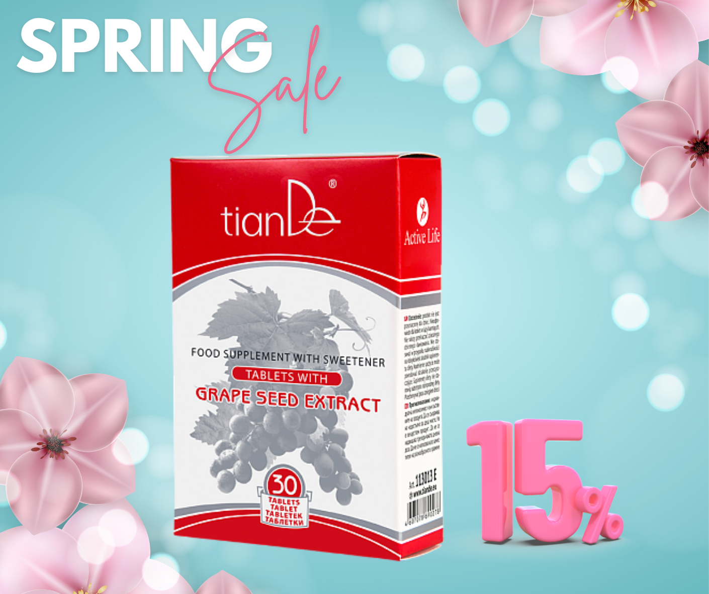 -15% Δισκία με εκχύλισμα από σπόρους σταφυλιού