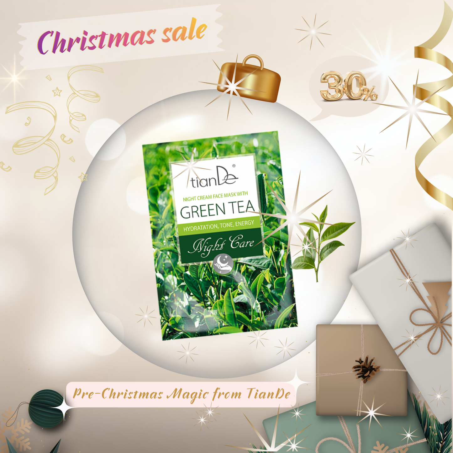 -30% Κρέμα-μάσκα νυκτός με πράσινο τσάι