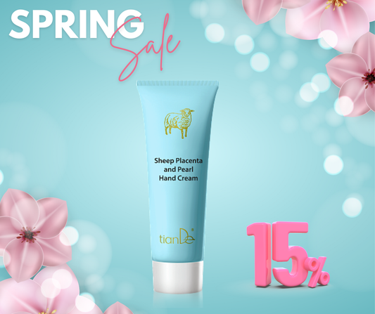 -15% Κρέμα χεριών Πλακούντας προβάτου και μαργαριτάρια