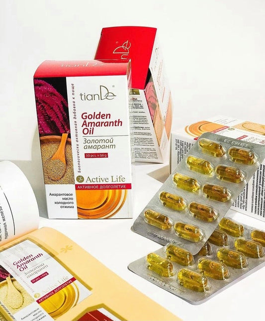 135415 Συμπλήρωμα διατροφής GOLDEN AMARANTH OIL tianDe, Λειτουργικό Σύμπλεγμα "ΧΡΥΣΟ ΛΑΔΙ ΑΜΑΡΑΝΘΟΥ"