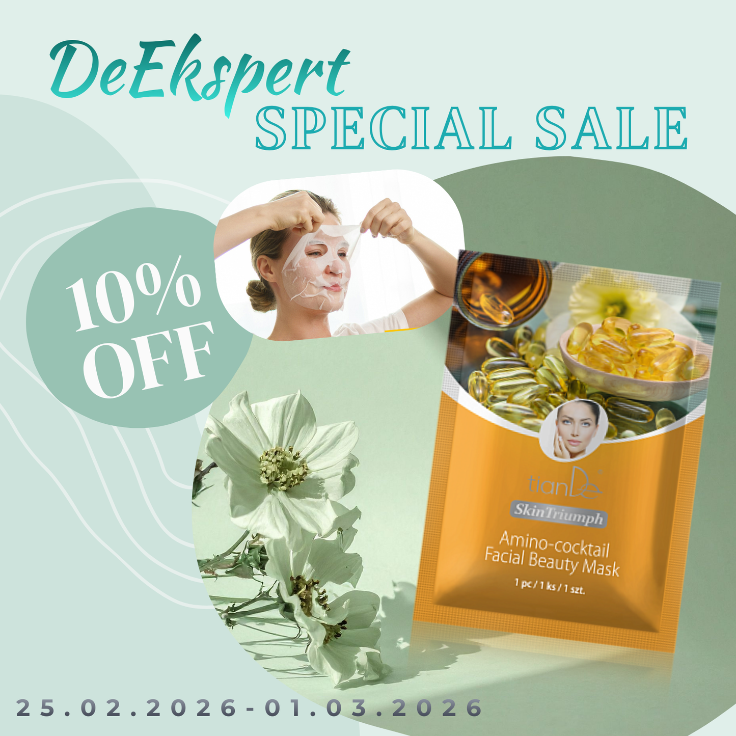 -10% Μάσκα ομορφιάς για το πρόσωπο «Amino Cocktail»